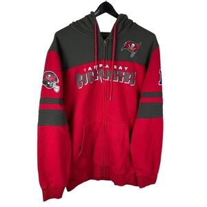 Mens Y2K Tampa Bay Buccaneers NFC Football NFL Full Zip Hoodie Size XL